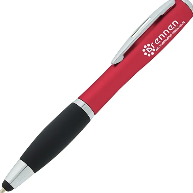 Curvy Stylus Twist Pen with Flashlight