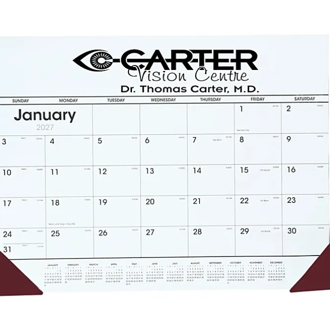 Desk Pad Calendar with Vinyl Corners