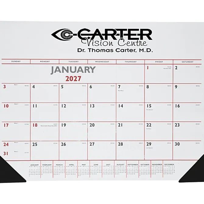 Desk Pad Calendar with Vinyl Corners - Colors