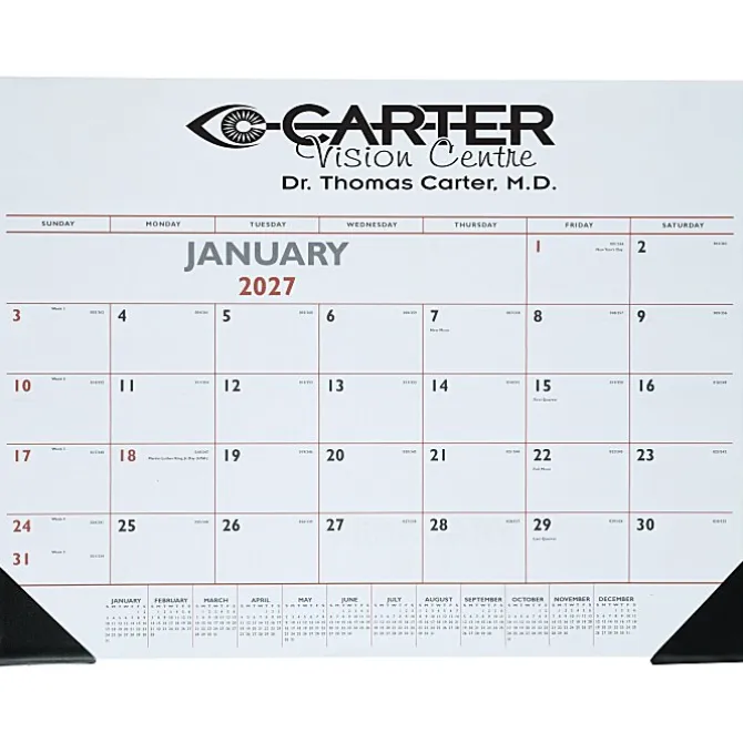 Desk Pad Calendar with Vinyl Corners - Colors