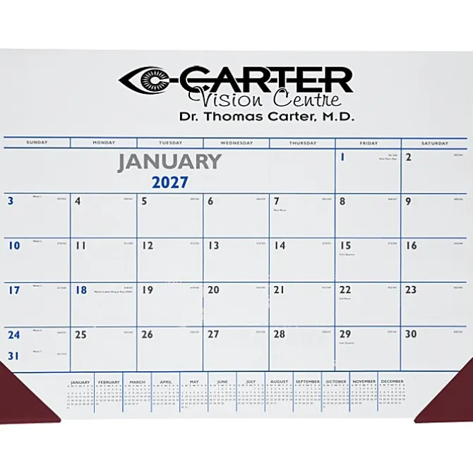 Desk Pad Calendar with Vinyl Corners - Colors