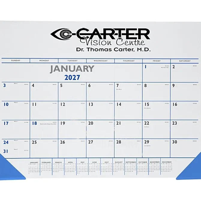 Desk Pad Calendar with Vinyl Corners - Colors