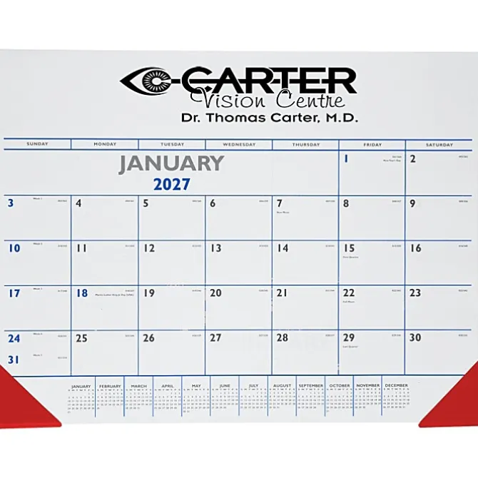 Desk Pad Calendar with Vinyl Corners - Colors
