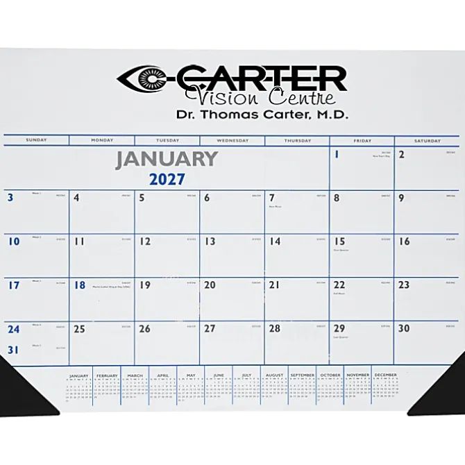 Desk Pad Calendar with Vinyl Corners - Colors