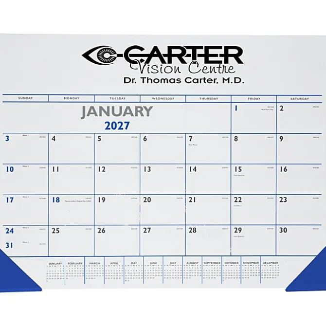 Desk Pad Calendar with Vinyl Corners - Colors