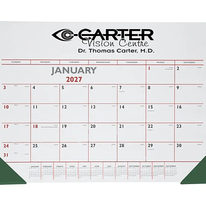 Desk Pad Calendar with Vinyl Corners - Colors