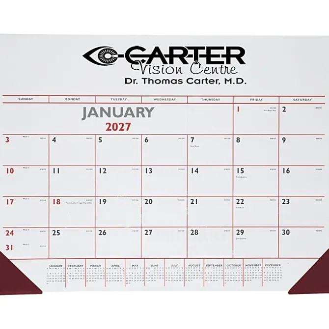 Desk Pad Calendar with Vinyl Corners - Colors
