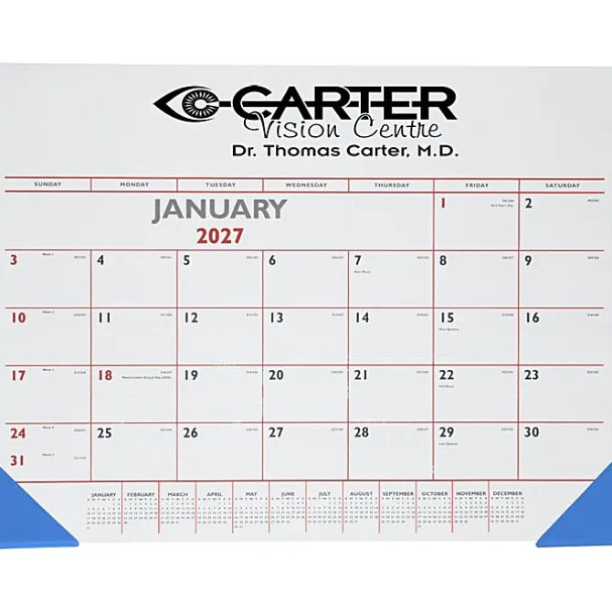 Desk Pad Calendar with Vinyl Corners - Colors