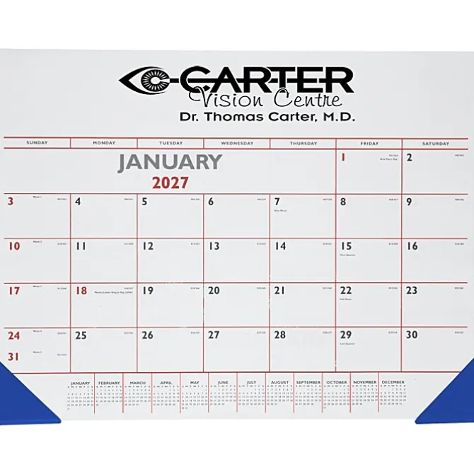 Desk Pad Calendar with Vinyl Corners - Colors