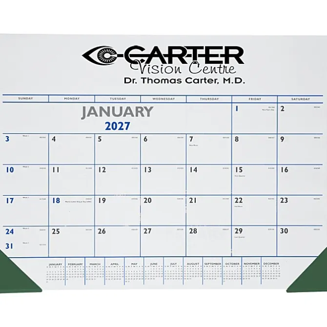 Desk Pad Calendar with Vinyl Corners - Colors