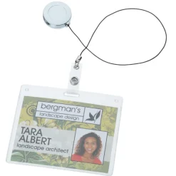 Domed Metal Retractable Badge Holder with Slip Clip