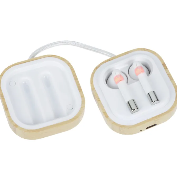 Drift Bamboo Watch Charger and Wireless Earbuds