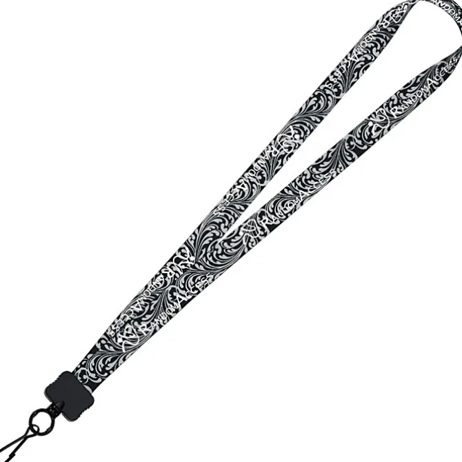 Dye-Sub Lanyard - 3/4 inches - 32 inches - Metal Swivel Snap Hook - Damask - 24 hr