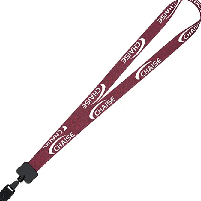 Dye-Sub Lanyard - 3/4 inches - 32 inches - Large Metal Bulldog Clip - Damask