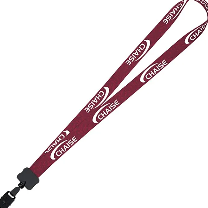 Dye-Sub Lanyard - 3/4 inches - 32 inches - Large Metal Bulldog Clip - Damask
