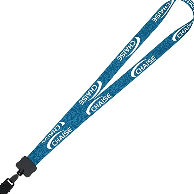 Dye-Sub Lanyard - 3/4 inches - 32 inches - Large Metal Bulldog Clip - Damask - 24 hr