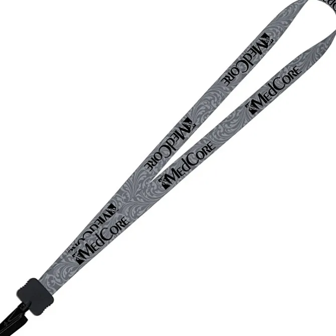 Dye-Sub Lanyard - 3/4 inches - 32 inches - Plastic Bulldog Clip - Damask - 24 hr