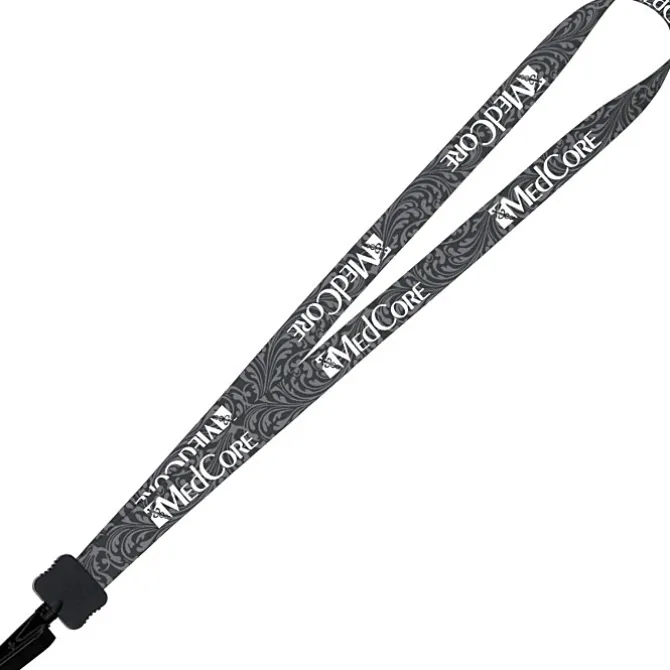 Dye-Sub Lanyard - 3/4 inches - 32 inches - Plastic Bulldog Clip - Damask - 24 hr