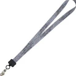 Dye-Sub Lanyard - 3/4 inches - 32 inches - Snap with Metal Bulldog Clip - Damask