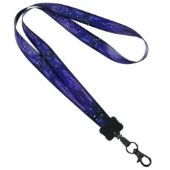 Dye-Sub Lanyard - 3/4 inches - 32 inches - Metal Lobster Claw - Galaxy