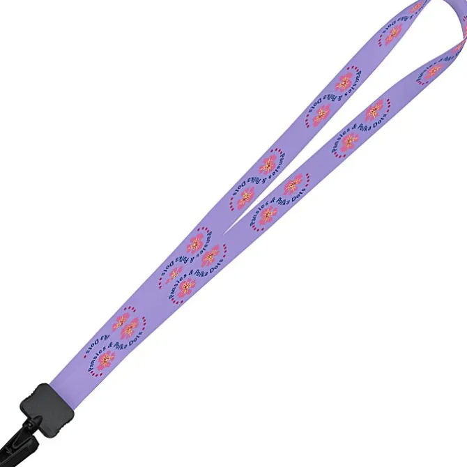 Dye-Sub Lanyard - 3/4 inches - 32 inches - Plastic Bulldog Clip - 24 hr