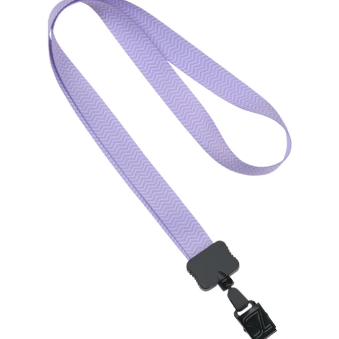 Dye-Sub Lanyard - 3/4 inches - 32 inches - Large Metal Bulldog Clip - Chevron