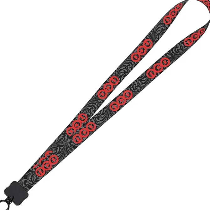 Dye-Sub Lanyard - 3/4 inches - 32 inches - Plastic O-Ring - Damask - 24 hr