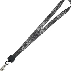 Dye-Sub Lanyard - 3/4 inches - 32 inches - Snap with Metal Bulldog Clip - Damask - 24 hr