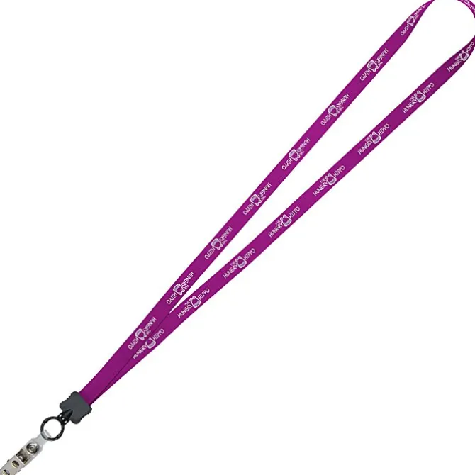 Dye-Sublimated Lanyard - 1/2 inches - 32 inches - Snap with Metal Bulldog Clip - 24 hr