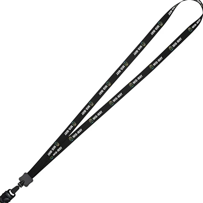 Dye-Sublimated Lanyard - 1/2 inches - 32 inches - Large Metal Bulldog Clip