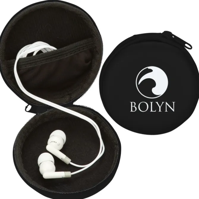 Earbuds with Zippered Case