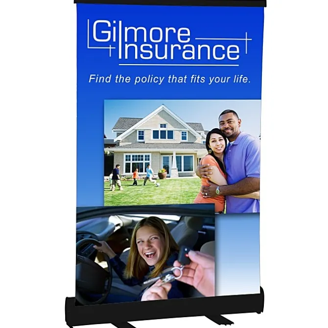 Economy Tabletop Retractable Banner Display - 24 inches