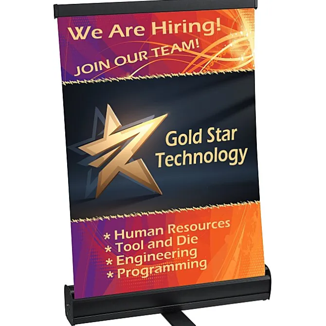 Economy Tabletop Retractable Banner Display - 18 inches