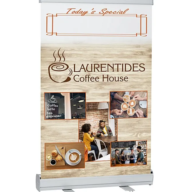 Economy Tabletop Retractable Banner Display - 24 inches - Dry Erase