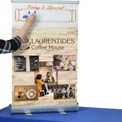 Economy Tabletop Retractable Banner Display - 24 inches - Dry Erase