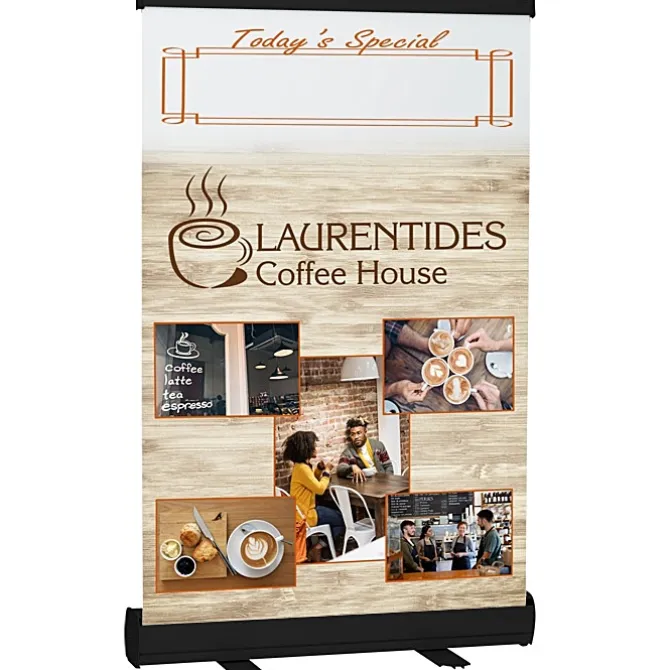 Economy Tabletop Retractable Banner Display - 24 inches - Dry Erase