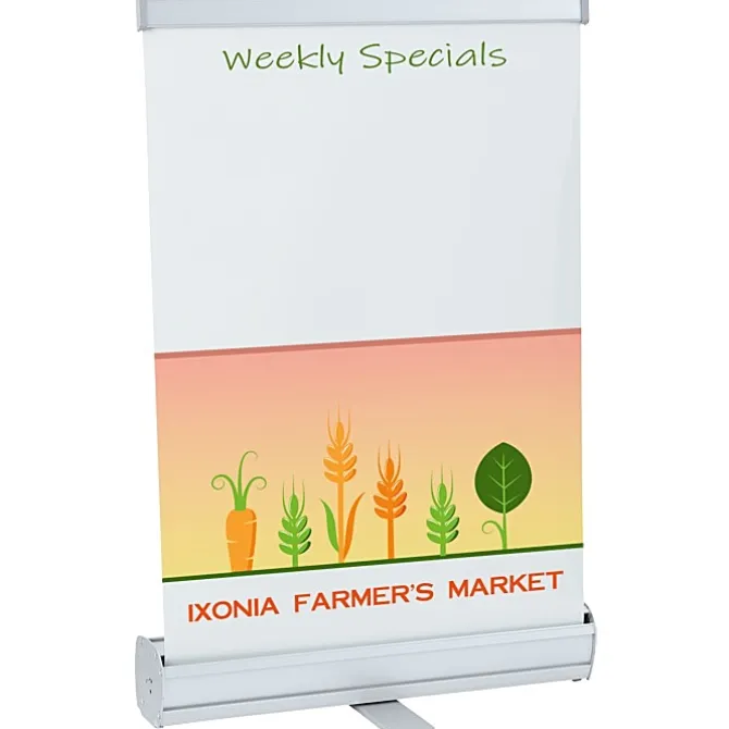 Economy Tabletop Retractable Banner Display - 18 inches - Dry Erase