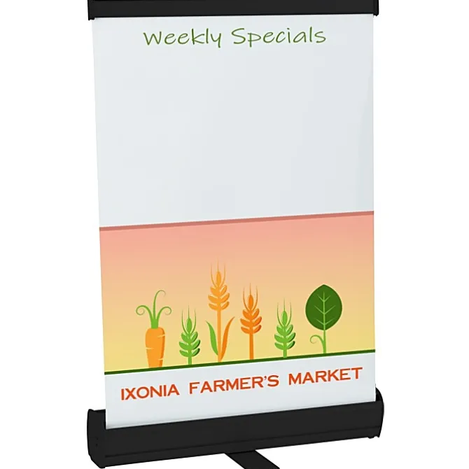 Economy Tabletop Retractable Banner Display - 18 inches - Dry Erase