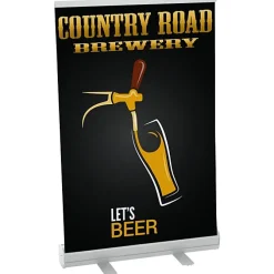 Economy Tabletop Retractable Fabric Banner Display - 24 inches