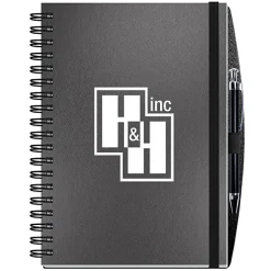 Elite Metallic Paperboard Journal with Pen - 10 inches x 7 inches -100 sheet