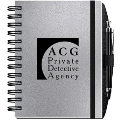 Elite Metallic Paperboard Journal with Pen - 7 inches x 5 inches -100 sheet