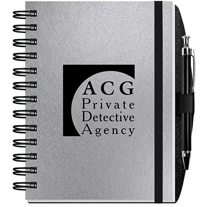 Elite Metallic Paperboard Journal with Pen - 7 inches x 5 inches -100 sheet