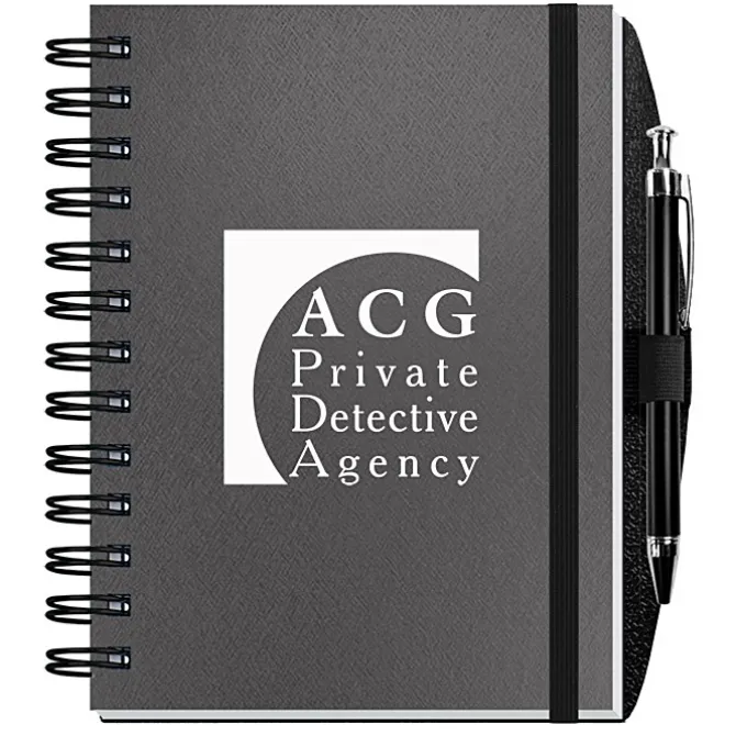 Elite Metallic Paperboard Journal with Pen - 7 inches x 5 inches -100 sheet