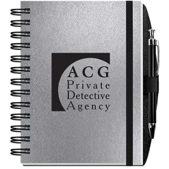 Elite Metallic Paperboard Journal with Pen - 7 inches x 5 inches -100 sheet