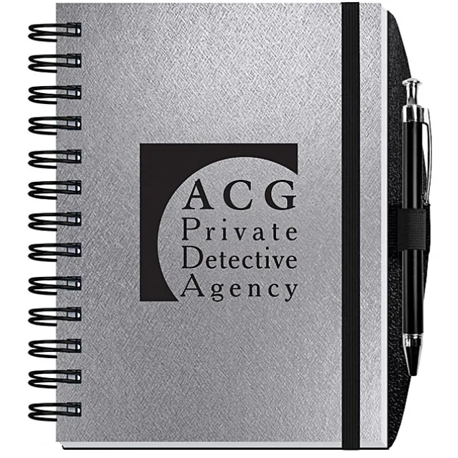 Elite Metallic Paperboard Journal with Pen - 7 inches x 5 inches -100 sheet