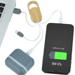 Ellipse Bamboo Accent Duo Charging Cable
