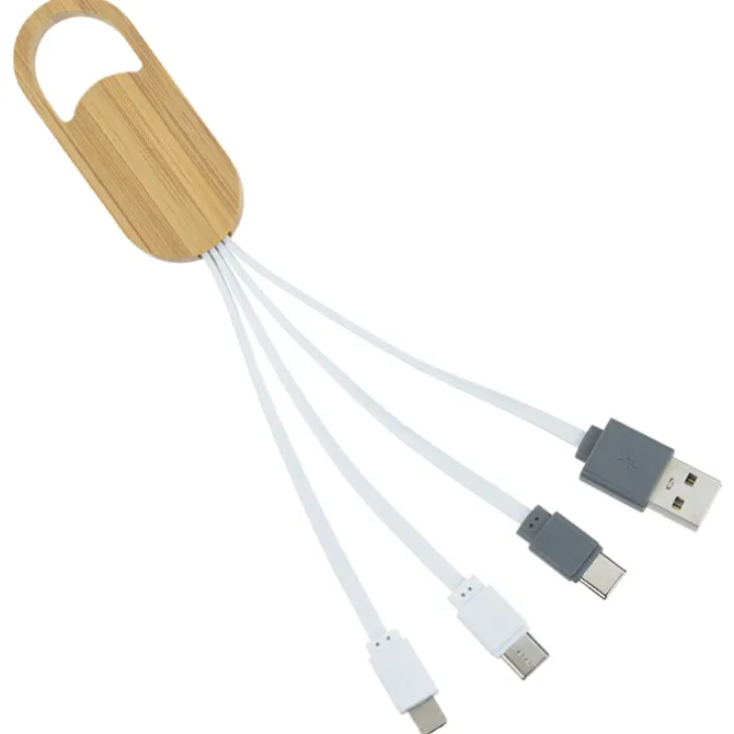 Ellipse Bamboo Accent Duo Charging Cable