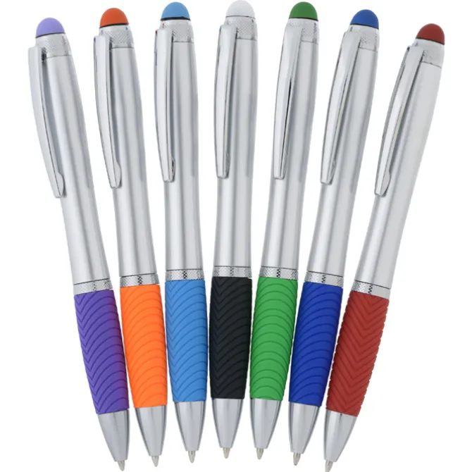 Evantide Light-Up Logo Stylus Twist Pen - Silver - 24 hr