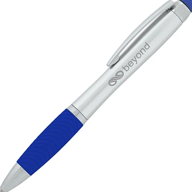 Evantide Light-Up Logo Stylus Twist Pen - Silver - 24 hr