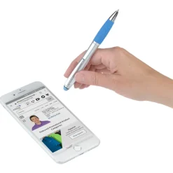 Evantide Light-Up Logo Stylus Twist Pen - Silver